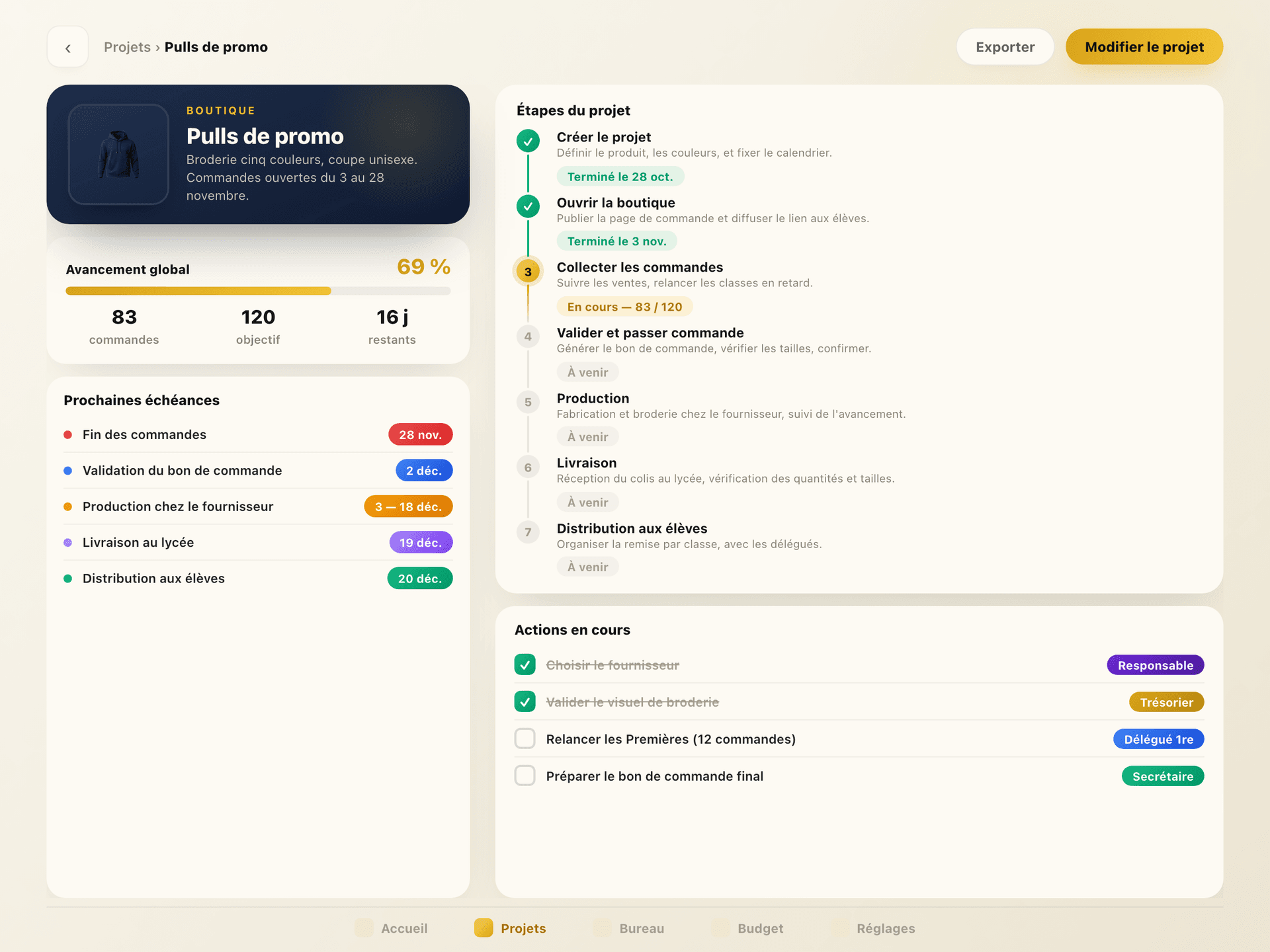Suivi de projet sur Good is Campus