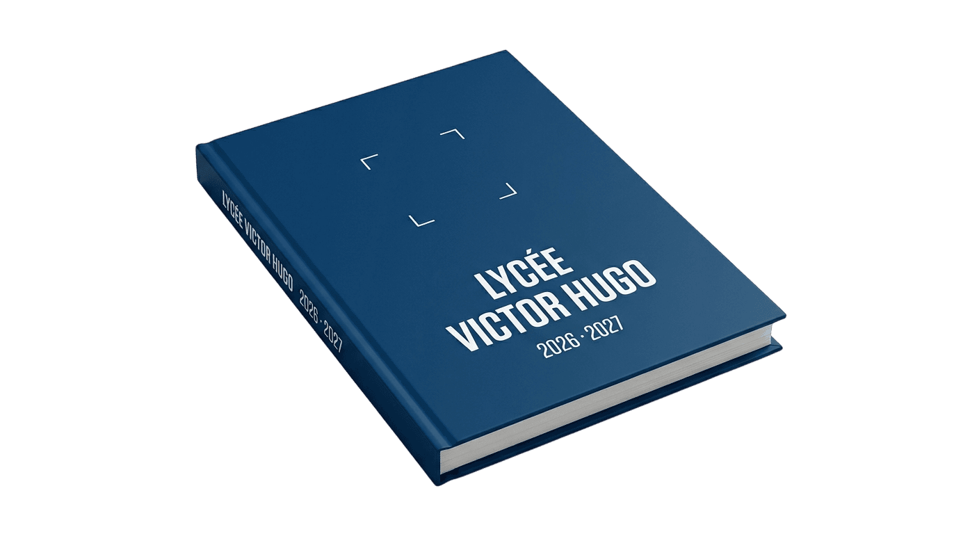 Yearbook ouvert, double page